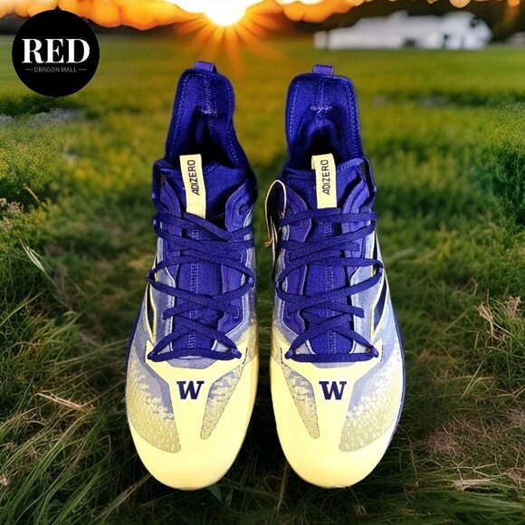 Adidas Afterburner 9 Washington Huskies Purple Gold Baseball Cleats Men's Sz 13 - Picture 6 of 15